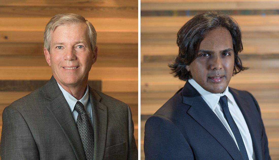 David Sessions, left, and Anand Pallegar have been elected chair and vice chair of the Gulf Coast Community Foundation.