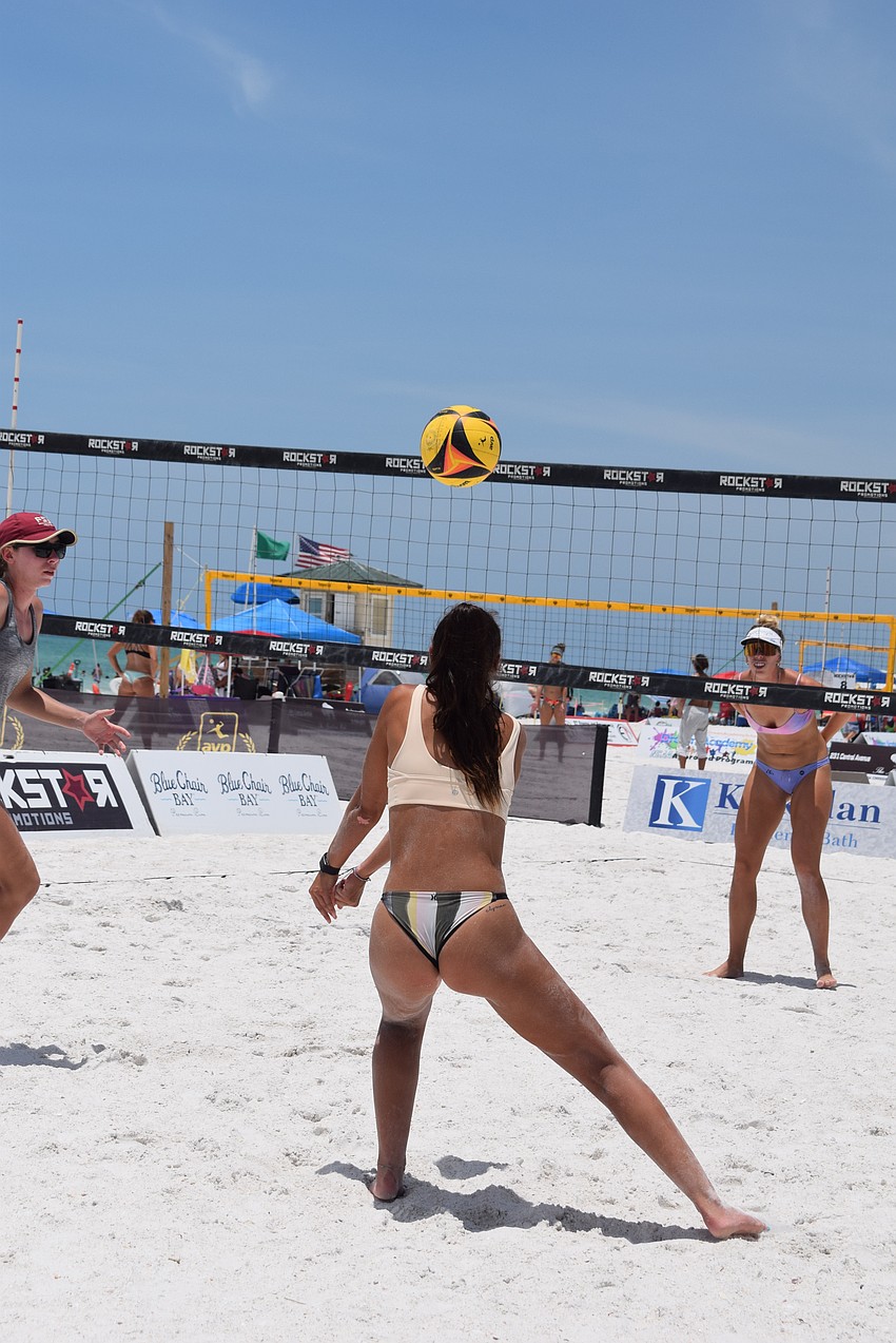 Women's Open division teams in the July Independence Volleyball Tournament on Lido Key Beach