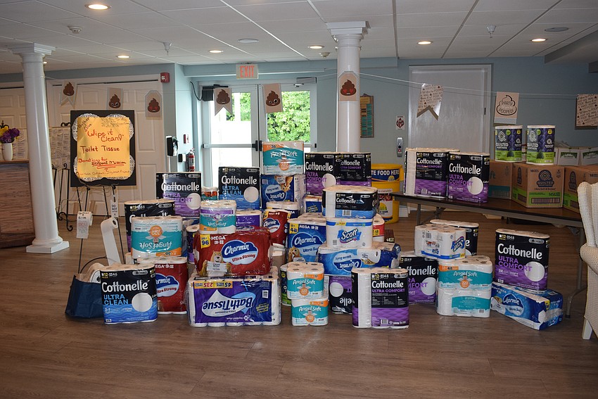 Longboat Island Chapel collected toilet paper to donate to Stillpoint Mission.