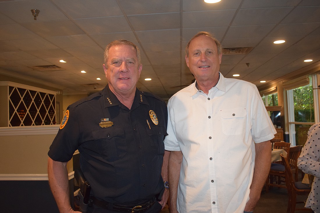 Chief of Longboat Key Police Department George Turner and Town Commissioner Gary Coffin
