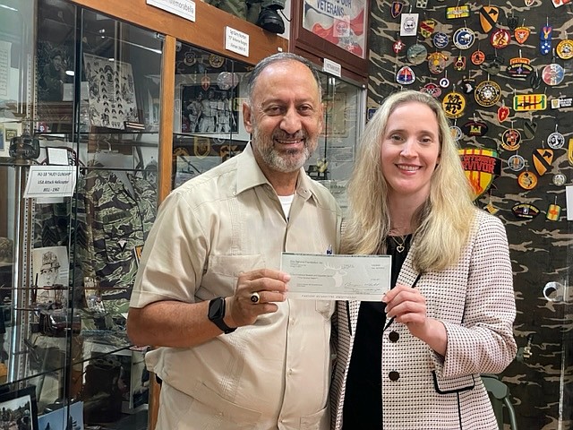 Veterans Museum President Jose Rosa and Erika Barger. Courtesy photo