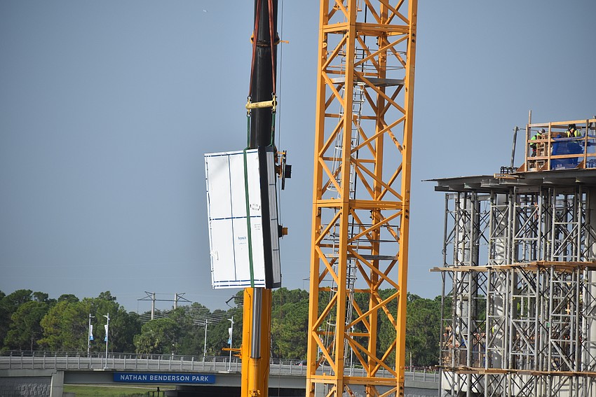 The acrylic windows that were placed on Tuesday originally were scheduled to be placed in May. However, that delay has not affected the overall project timeline. The aquarium is still scheduled to be finished in winter 2024.