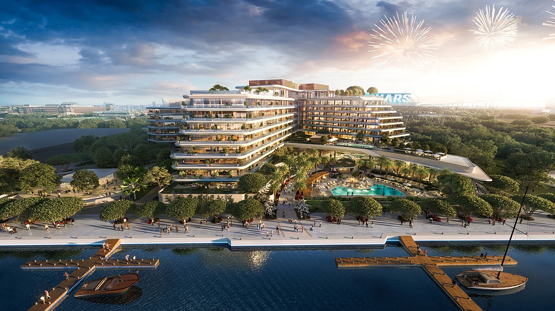 The Four Seasons Hotel and Private Residences Jacksonville is planned to open in 2026 along the St. Johns River south of the stadium and Daily's Place.