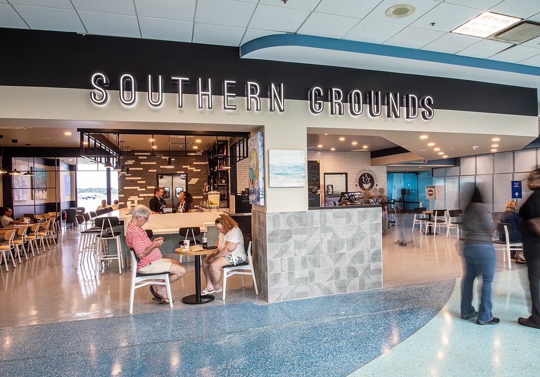 Southern Grounds & Co. opened its pre-security coffee shop, restaurant and bar at Jacksonville International Airport that has seating for travelers, meeters, greeters and visitors.