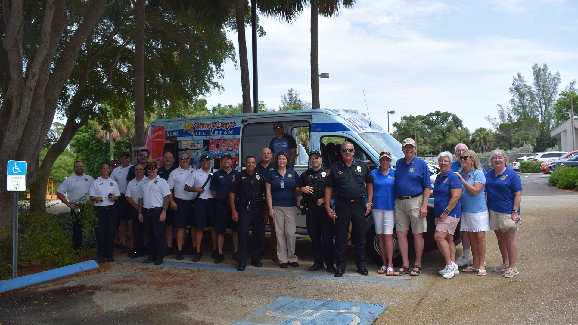 Longboat Key first responders enjoy ice cream provided by Rotary Club