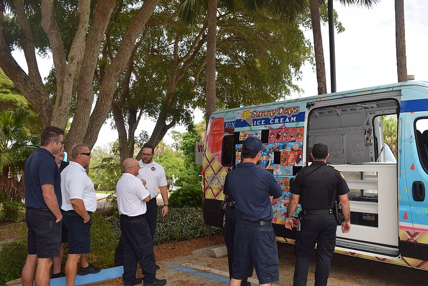 Sunny Days Ice Cream provides ice cream for the Longboat Key Police and Fire Department.