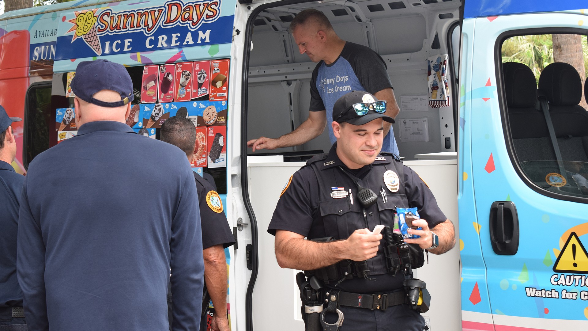 Longboat Key first responders enjoy ice cream provided by Rotary Club