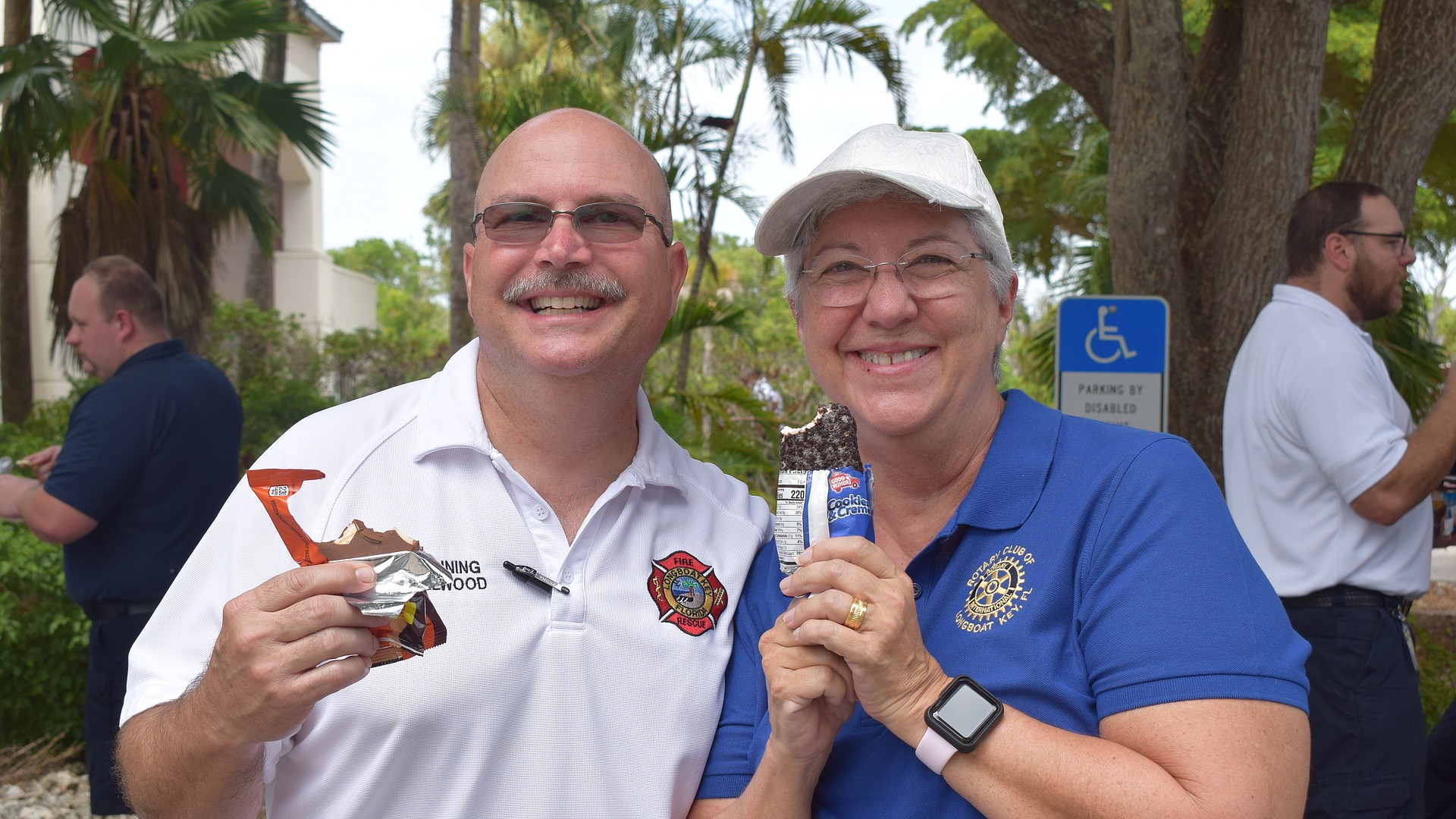 Longboat Key first responders enjoy ice cream provided by Rotary Club