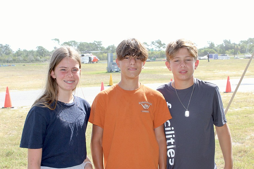 Now that the helicopter has landed, campers Annalena Kayan, Corbin Kayan and Luke Porter are about to take a tour.