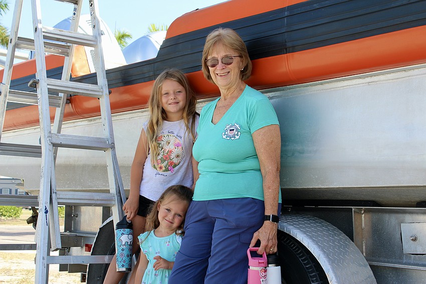 Auxiliary member and East Bradenton resident Angie Fibler would have volunteered, but she couldn't find another babysitter for her granddaughters Brimley and Brooklyn. They're just spectators today.