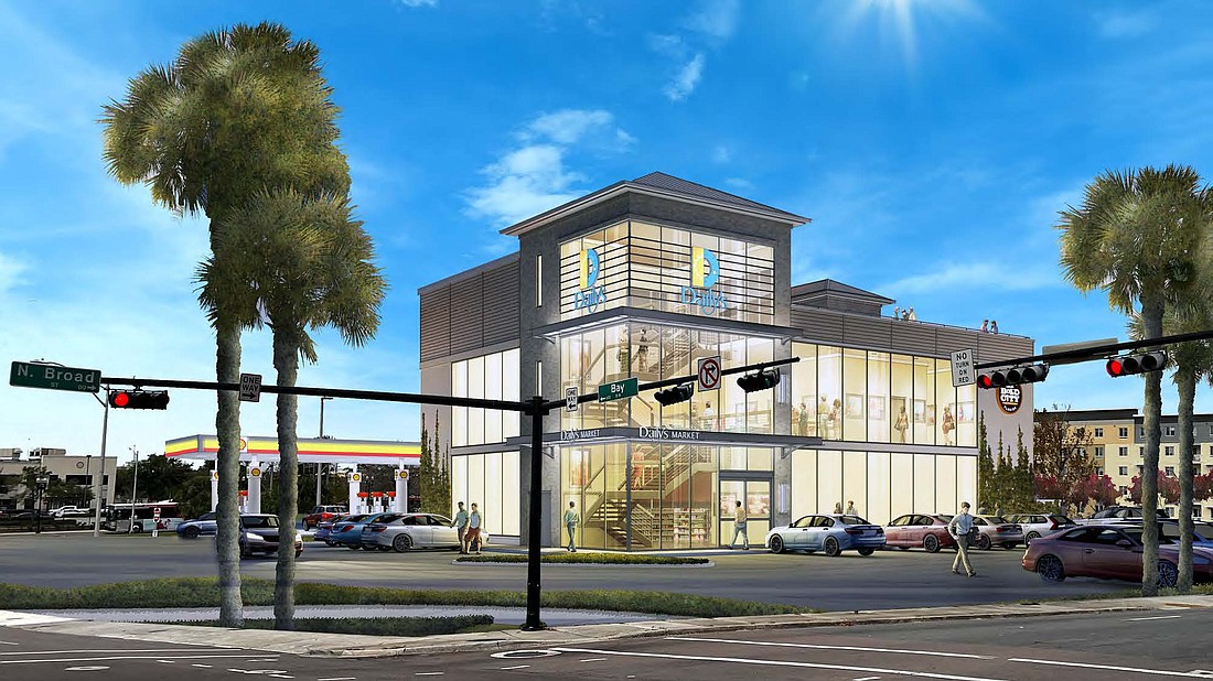A three-story Daily’s with a convenience store, restaurant and Bold City Brewery is planned in LaVilla on a 1.4-acre block at Bay and Broad streets.