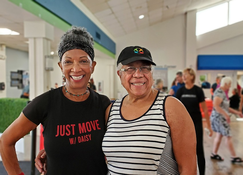 Dance instructor Daisy Saunders, 75, and student Helen McBean, who, at 88 years old, is a regular in Saunders' classes