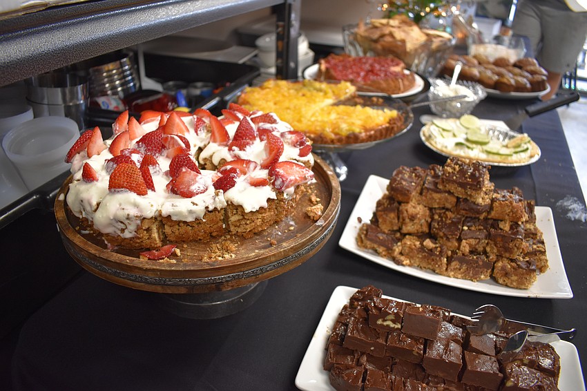 Desserts made by the kids are set out for parents to enjoy.