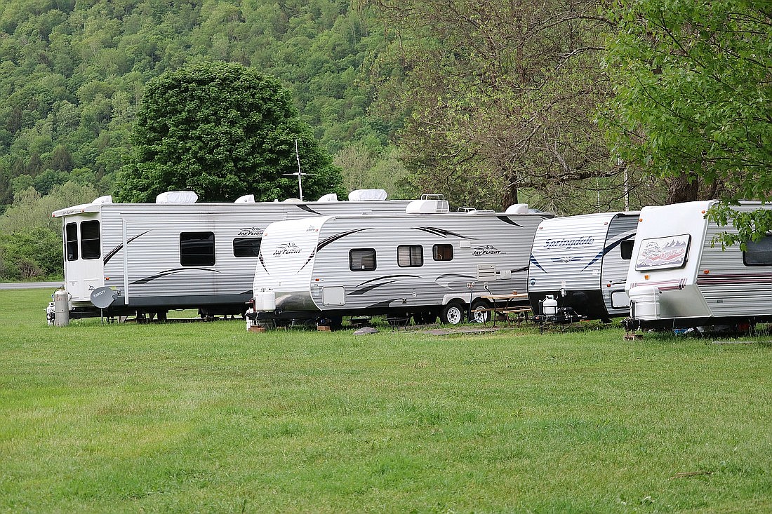 A collection of RVs. Lazydays, the Tampa RV retailer, has bought a Tennessee store to expand its sales revenue.