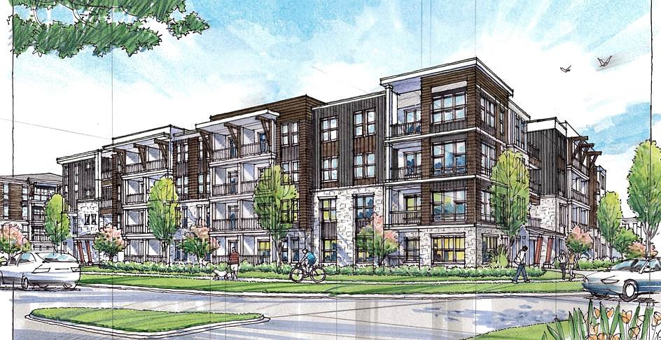 An artistic illustration of the Alton Lakewood apartments being planned for the southeast corner of State Road 64 East and Lorraine Road.