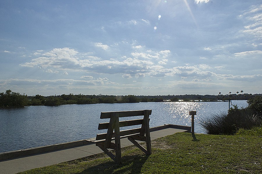 Benches along the Intracoastal at Gamble Rogers. File photo by Lisa Santoianni