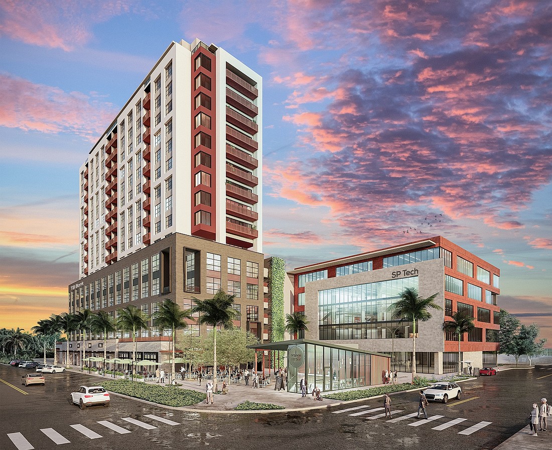 The revised plans for Orange Station in St. Petersburg include more than double the amount of office space and an upscale hotel.