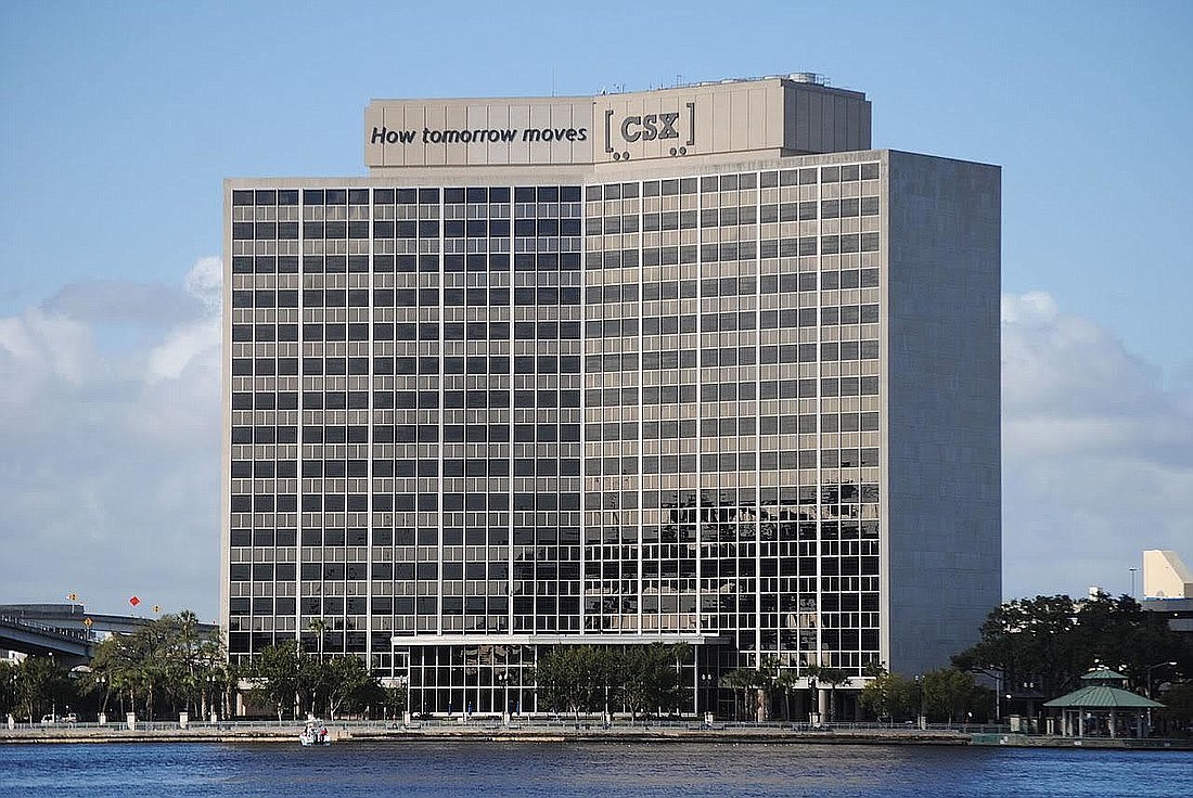 The CSX Corp. headquarters at 500 Water St. along the St. Johns River in Downtown Jacksonville.