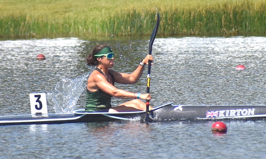 Shannon Greenhill crushed the field in the Women's Masters B K-1 200 meters on Friday at Nathan Benderson Park in the ACA Sprint Canoe National Championships.
