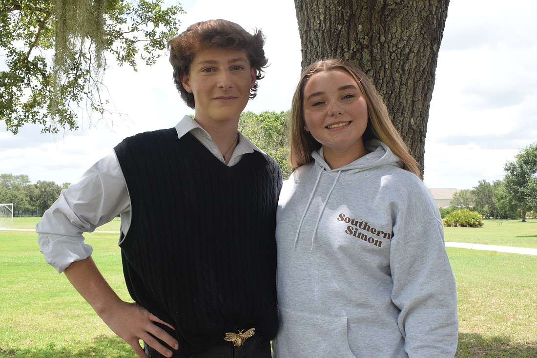 Lakewood Ranch High School junior Byron Simon, who launched Southernly Simon Apparel, hopes people like Parrish Community High's Makayla Chenard relate to his clothing brand.
