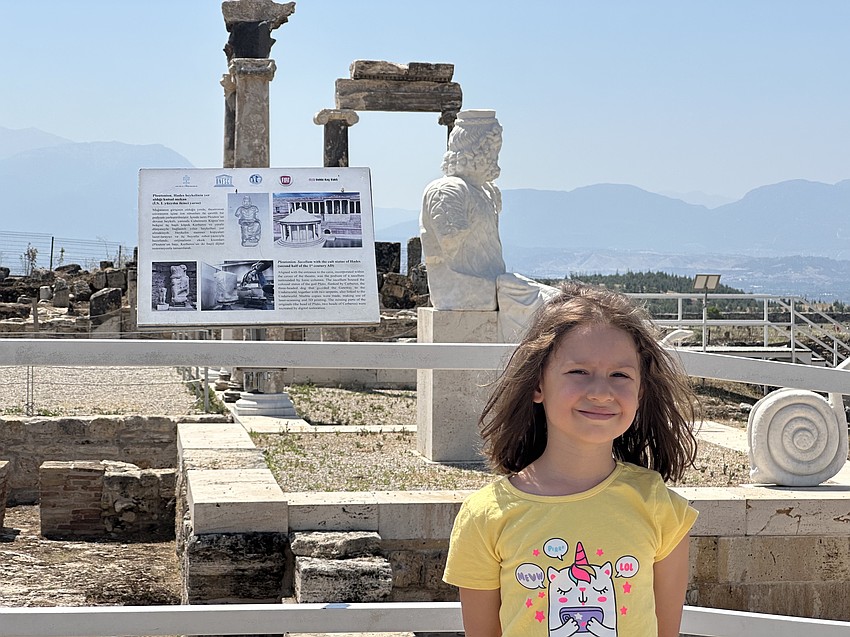 Ela Demir, a kindergartner at Lakewood Ranch Preparatory Academy, says Hierapolis, Denizil, Turkey is amazing.