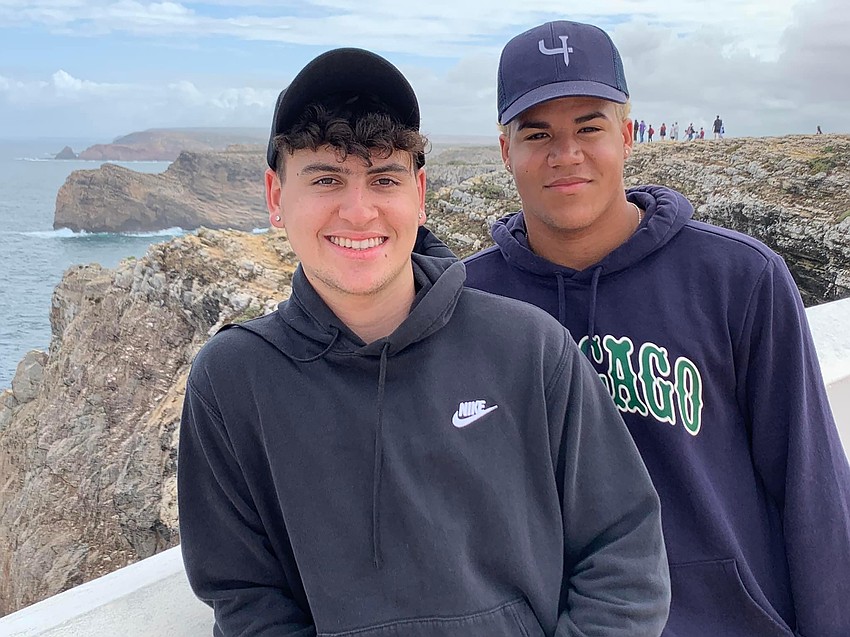 Lakewood Ranch High School students Keith Mcsweeney and Mathew Cox visit Farol do Cabo de São Vicente, Sagres, Portugal.