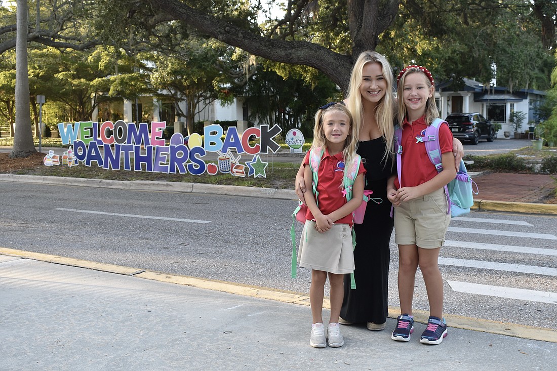 Ainsleigh Herbert, 5, Katie Herbert, and Anniston Herbert, 8