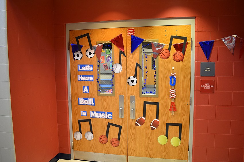 The class doors at Freedom were decorated to welcome the students back.