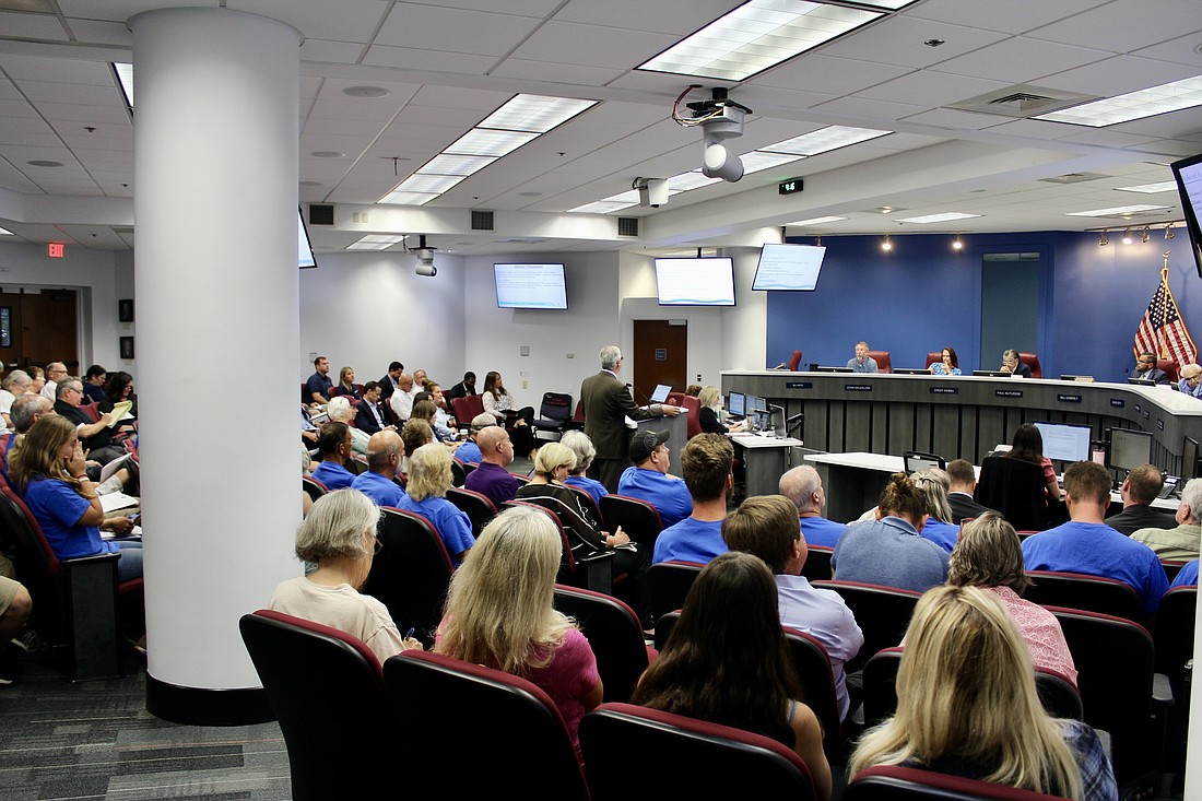 The chambers are standing room only on August 10 for the Manatee County Planning Commission meeting.