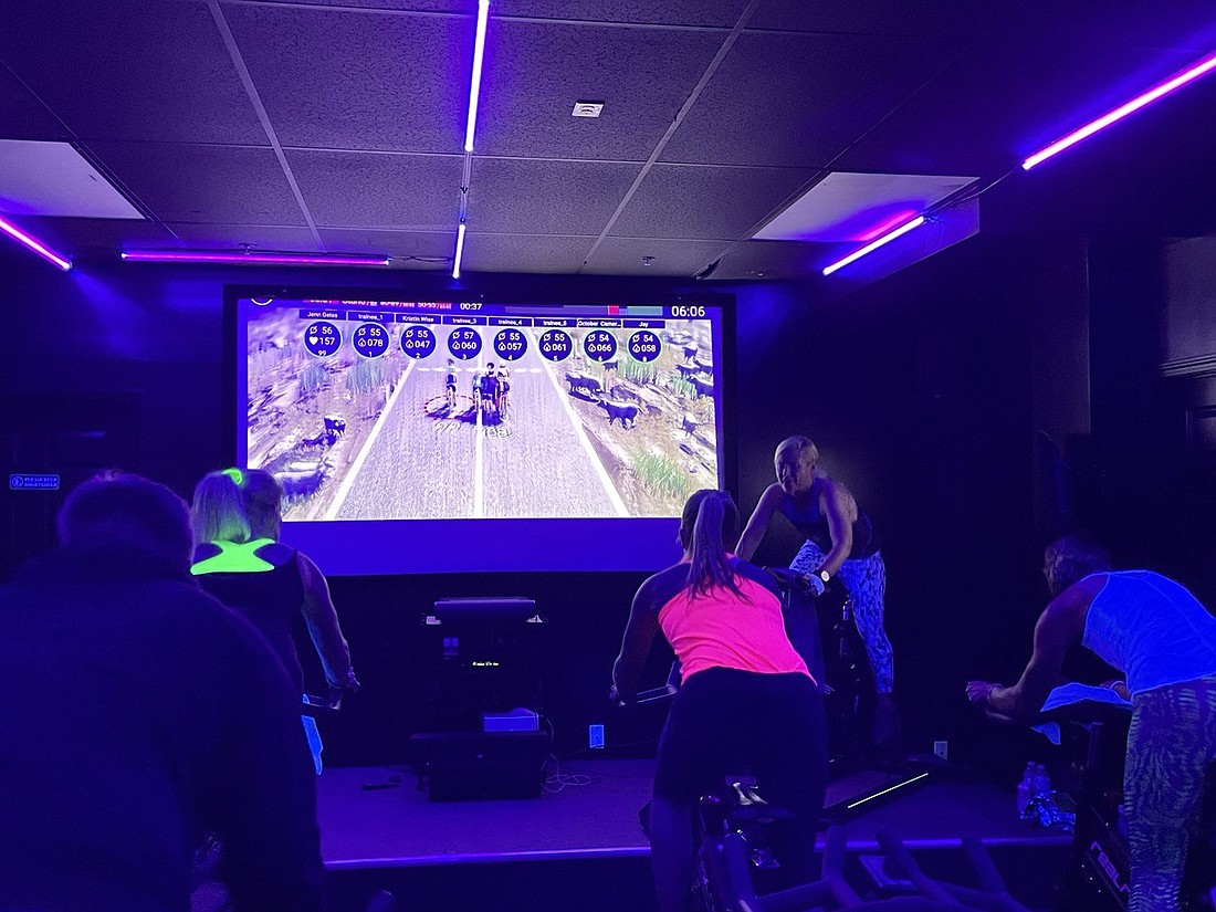 MPower Fitness' new cycling studio features interactive 3D competitions. Courtesy photo
