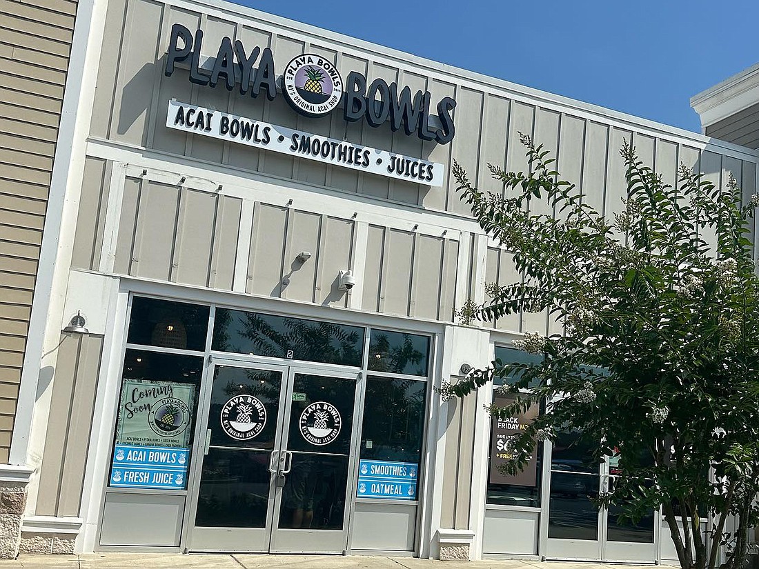 Playa Bowls in Ocean Pines, Maryland, opened in July. The chain plans a shop at 4720 Town Crossing Drive, No. 125, in St. Johns Town Center.