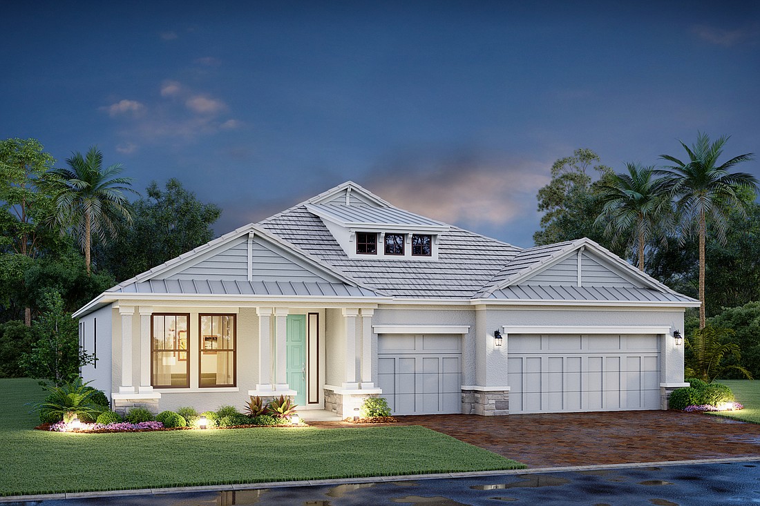 The Crystal home model features four bedrooms, three bathrooms and a three-car garage.