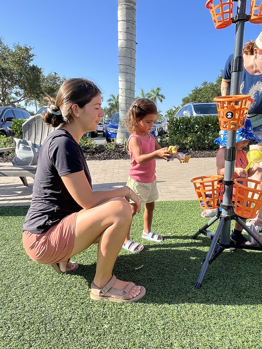 Lakewood Ranch's Maria Agudelo plays with her 3-year-old daughter Sofia Agudelo. Agudelo says her daughter's favorite activity has been playing in the bubbles.