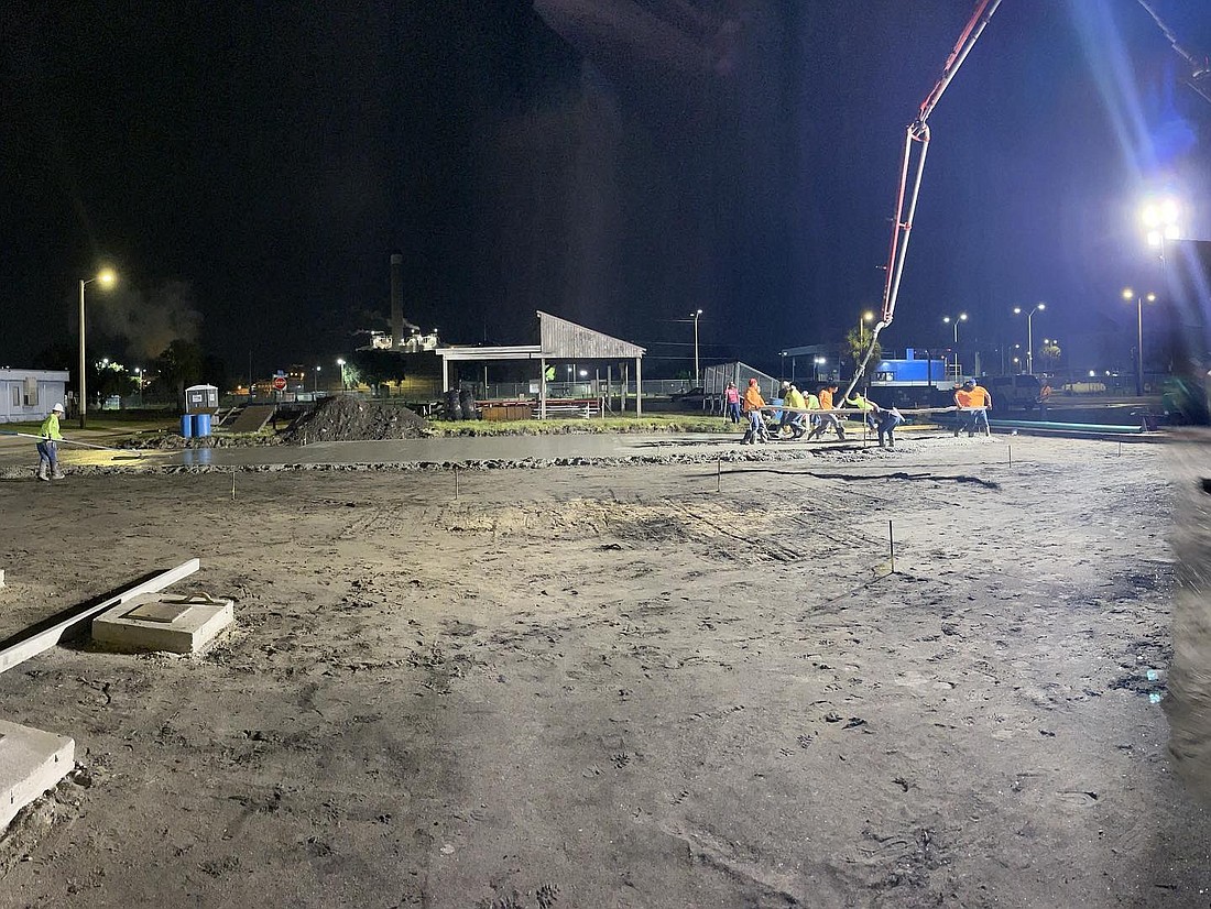 Construction site of new fire tower in Tampa.