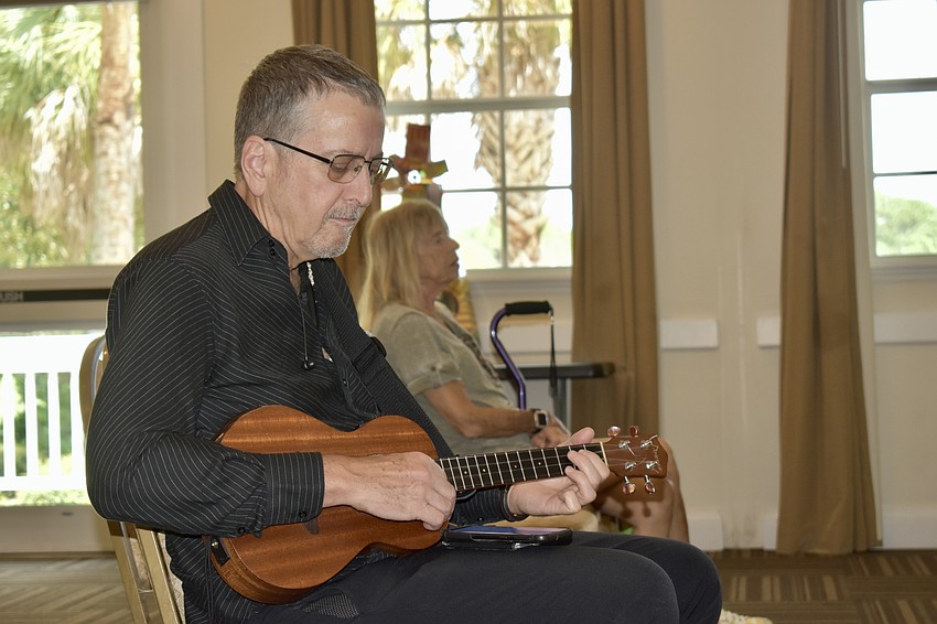 Douglas Bell isn't a member of Aloha Ukulele, but a friend told him about Play Music on the Porch Day.