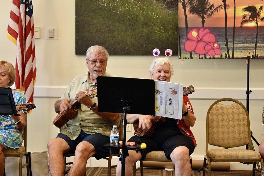 Lakewood Ranch residents Rocky Trombasso and Sue Brady are members of Aloha Ukulele. The group has up to 40 members, depending on the time of the year.