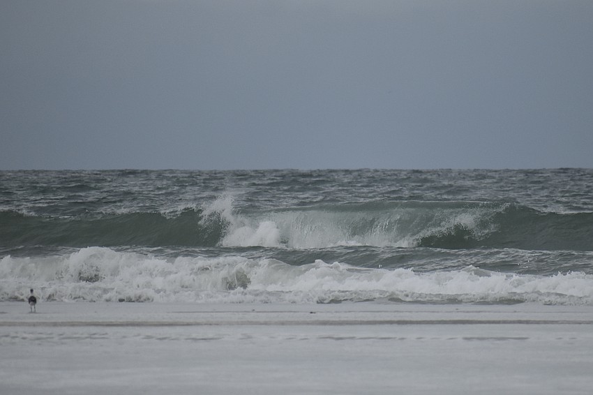 The seas were rough on Tuesday morning at Siesta Key Beach.