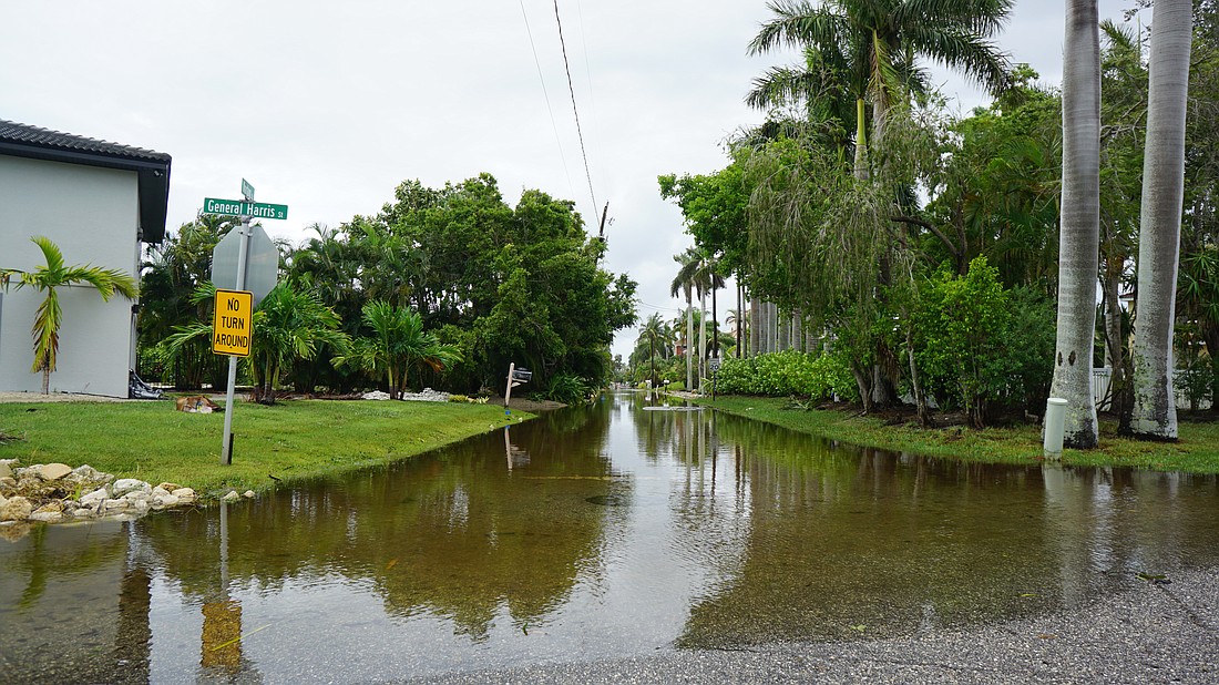 Norton Street, a historically flooded street, was one of the side streets that was still flooded when residents were allowed back on Longboat Key.