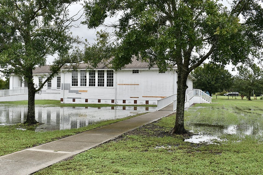 Next door to the Myakka Community Center is flooded from Hurricane Idalia.