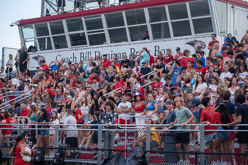 There was a full crowd at Cardinal Mooney High for the Cougars' football game against Lakewood Ranch High.