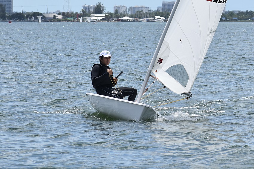 Anda Taksinapan of Sarasota Youth Sailing sails in a Laser.