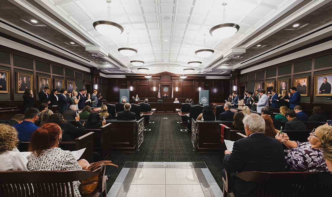The Jacksonville University College of Law Class of 2026 began three years of legal education by taking the Oath of Professionalism on Aug. 11 at the Duval County Courthouse.