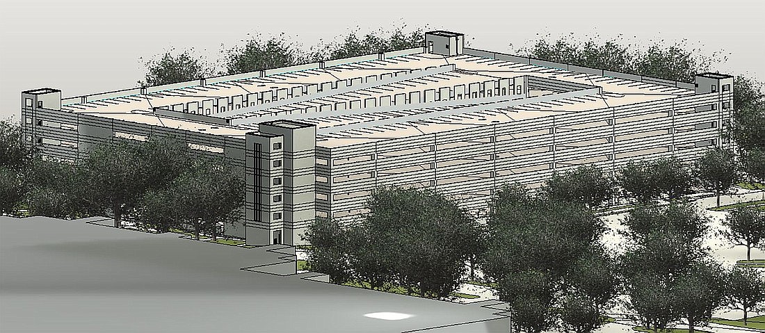The proposed Bank of America parking garage at the Southside campus.