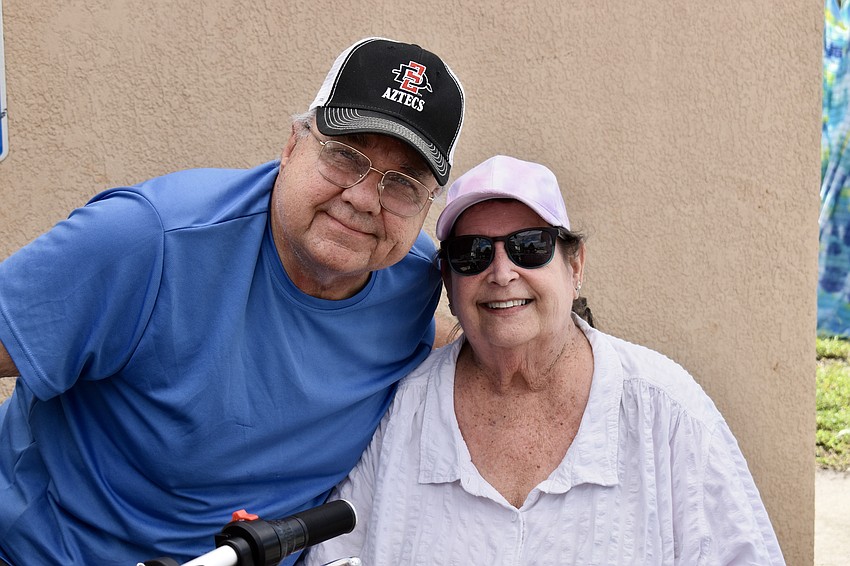 Vendors Chuck and Bonnie Krepop are crafting their way through retirement. Bonnie joked that it keeps them out of trouble.