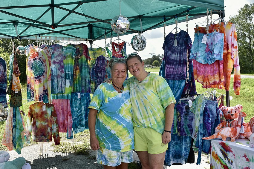 Terri Robinson and Kristal Meisinger sell their tiedye creations. They also fill custom orders and offer private tie dye parties.