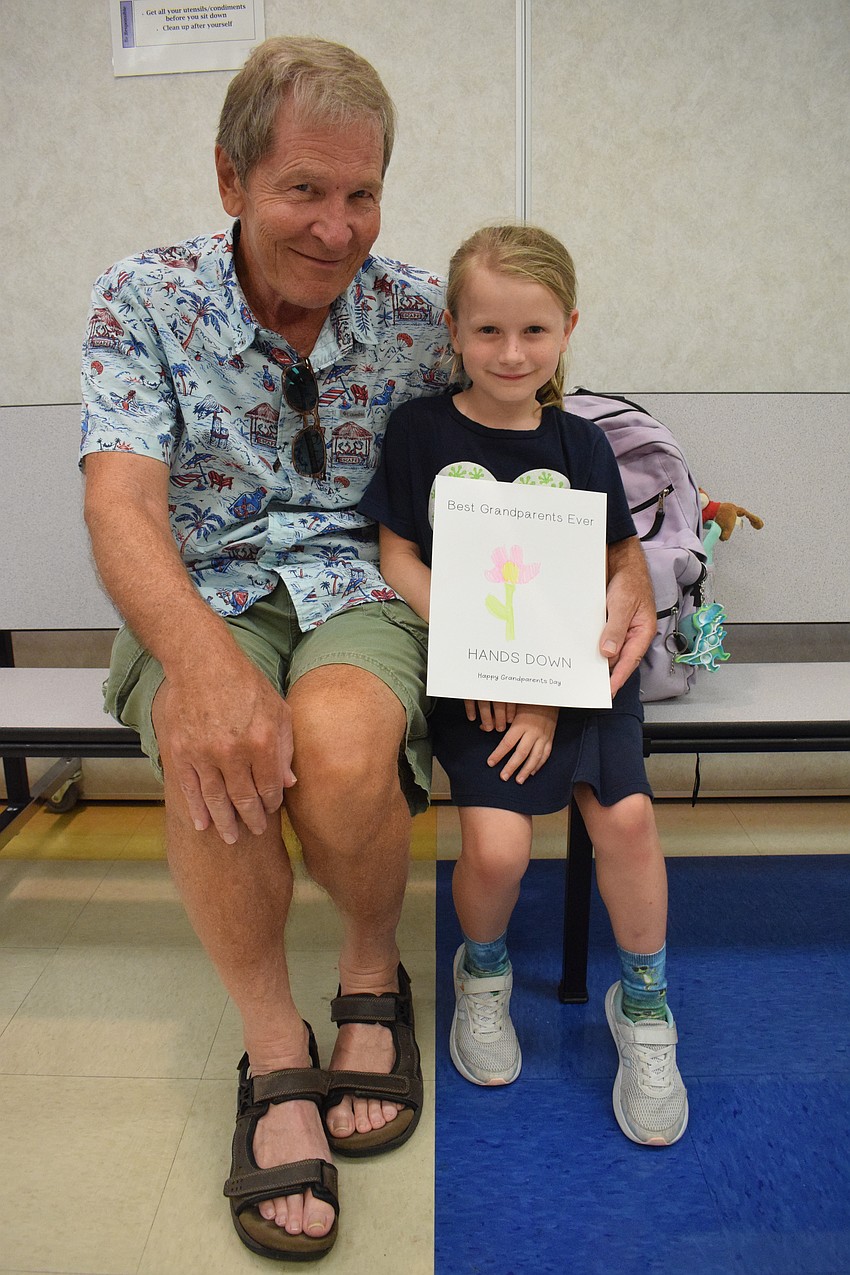 David McGrath loves seeing the artwork his granddaughter Summer Allen, a first grader, makes. McGrath says he loved Games with Grandparents because he was able to meet some of Allen's friends.