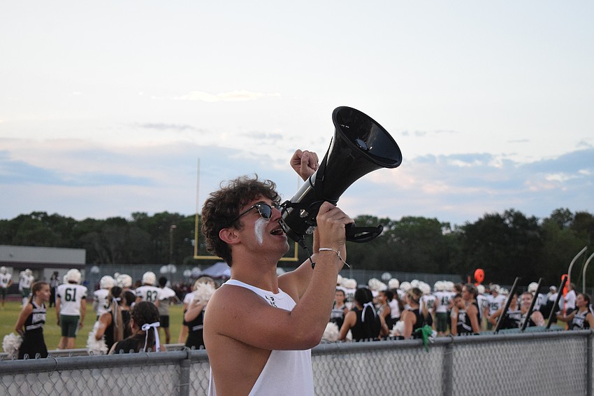 Lakewood Ranch High School senior Scott Barkey leads the Stampede in a 