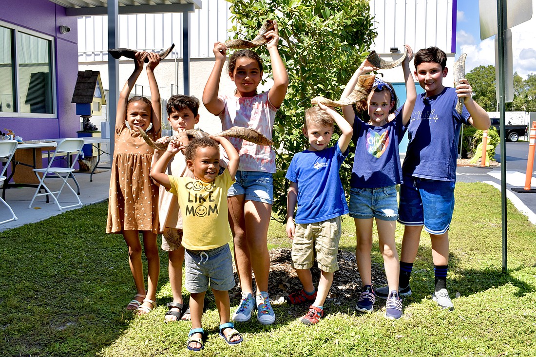 Analise Gallant, 6, Yonatan Rachmin, 7;  Isaiah Gallant, 2; Maya Moronta, 9; Jacob Shefrin, 7; Mia Sinanian, 7; Ari Sinanian, 10,