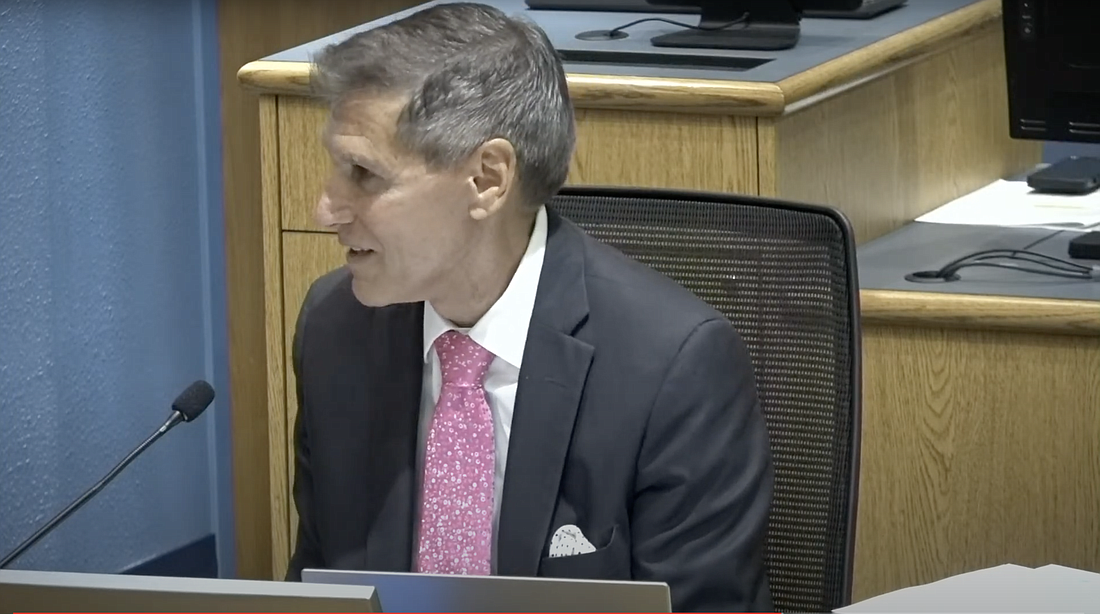 School Board member Carl Persis spoke about the fuel terminal during his closing comments of the board's Sept. 12 meeting. Screenshot courtesy of Volusia County School Board's livestream