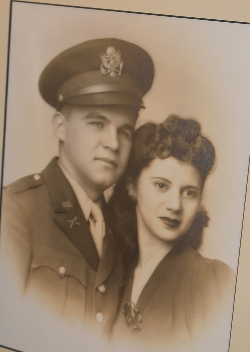 Michael John Myers with Mary Myers after World War II.